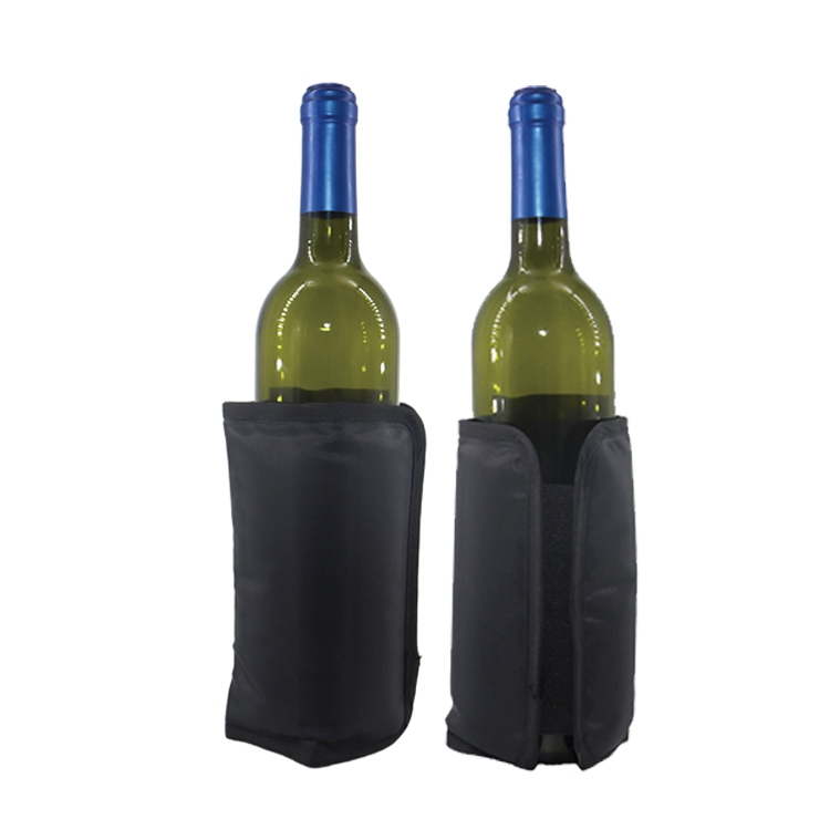 Short wine bottle cooler gel ice pack sleeve