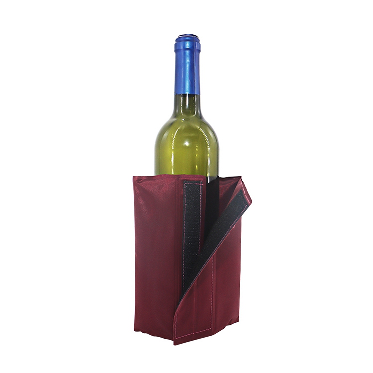 Nylon fabric ice pack with velcro wine cooler