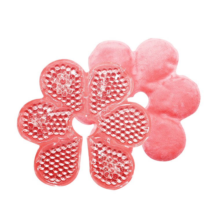Breast gel beads cold hot compress pads plush fabric backing